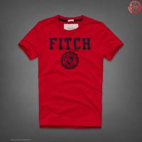 heren abercrombie fitch korte t-shirt crewneck rood established 1892 Shop Almere Stad tg24a423